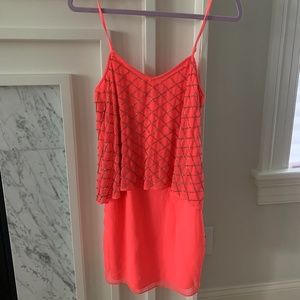 Needle & Thread Tiered Geo Sequin Popover Dress Bright Pink